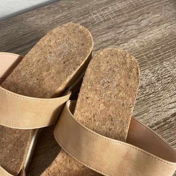 Lauren Blakwell Cindy Tan Cork Platform Sandals Womens 9.5 Slip-On Strappy Shoes - Picture 11 of 11